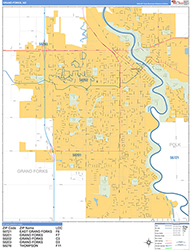 Grand Forks Wall Map Basic Style 2026